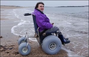 Wheelchair on St Andrews West beach
